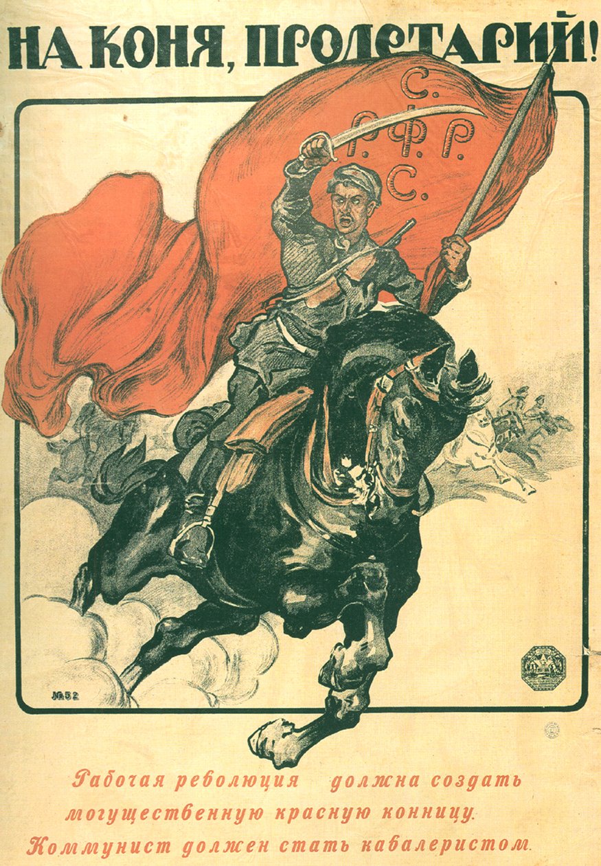 Til hest, proletar! Plakat, 1918 af Alexander Petrovich Apsit
