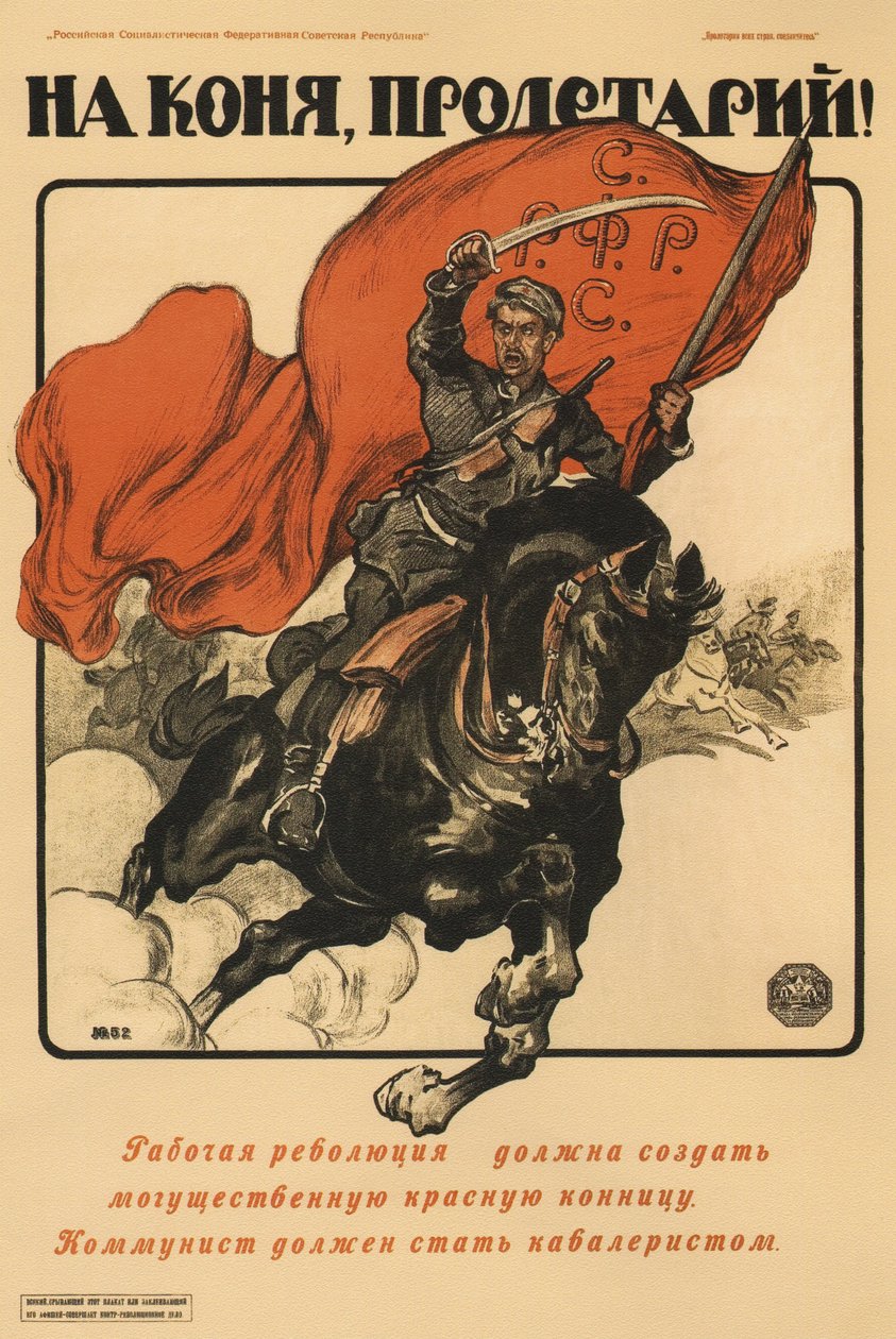 Til hest, proletar! Plakat, 1918 af Alexander Petrovich Apsit