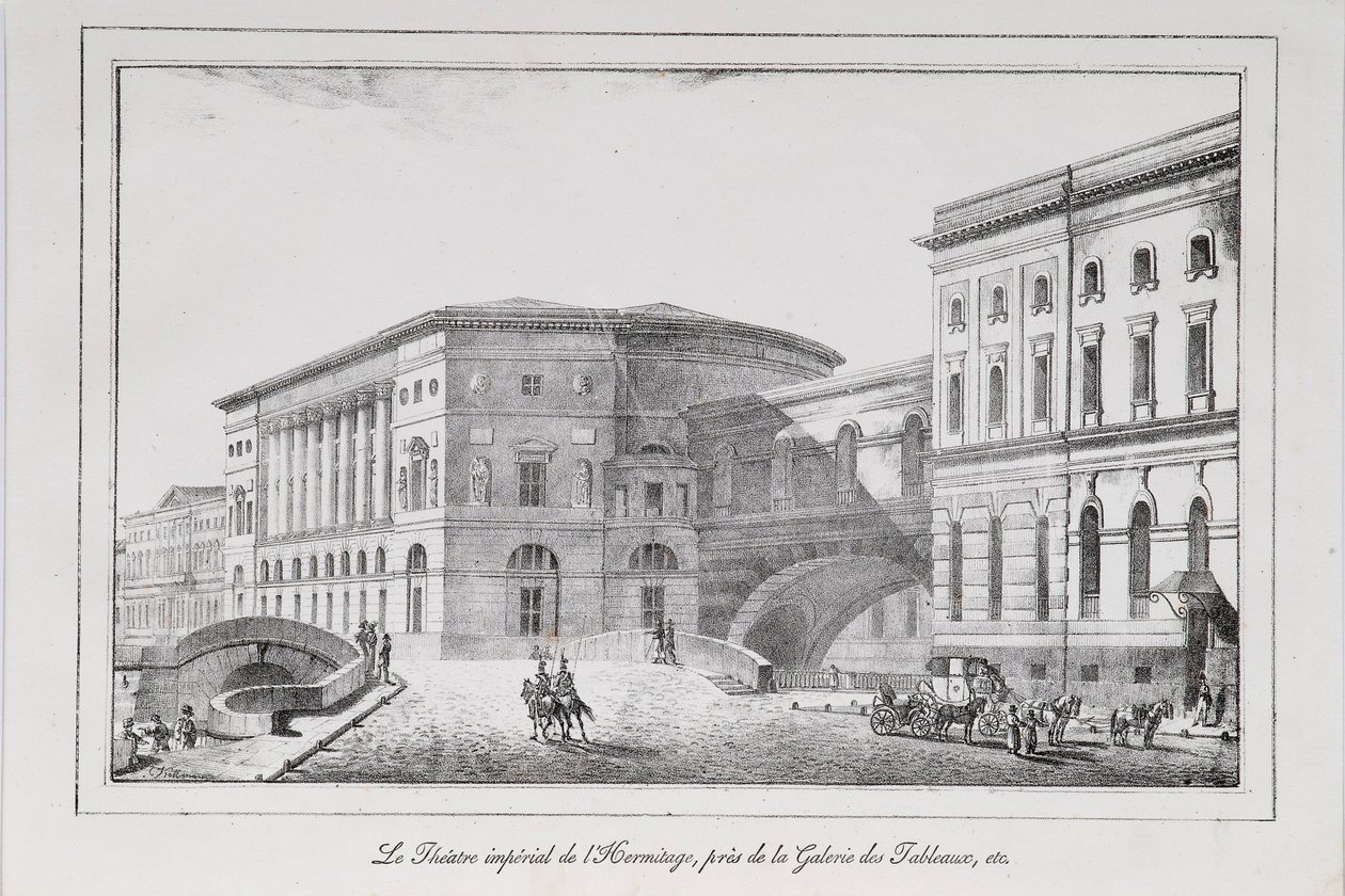 The Hermitage Theatre in Saint Petersburg Series Views of Saint Petersburg, 1820s af Alexander Pluchart