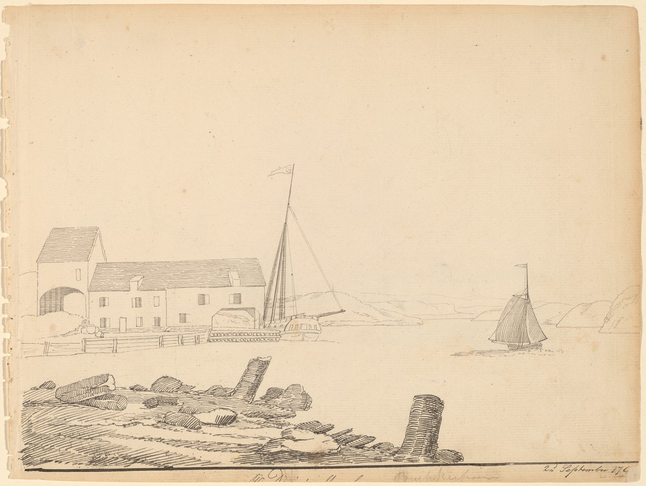 Hudson River Landing [recto] af Alexander Robertson