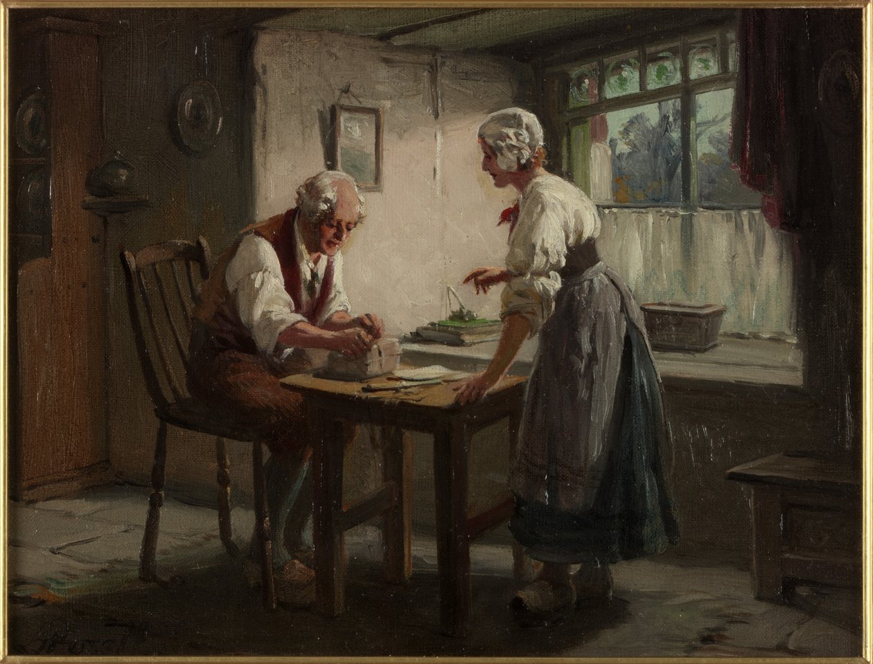En gave til fronten (olie på lærred) af Alexander Rosell