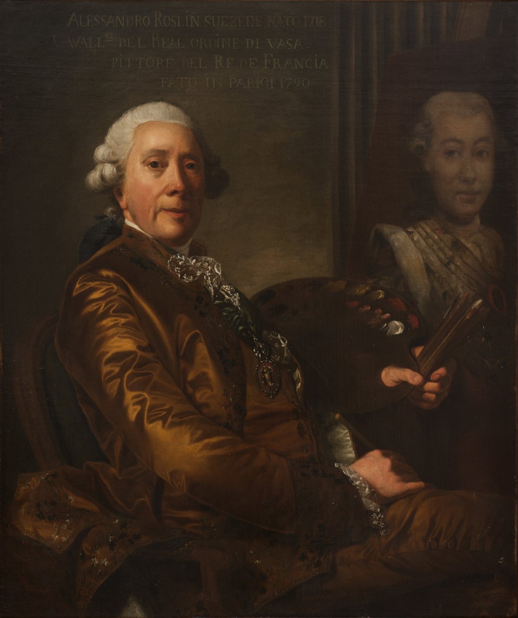 Autoportræt - Selvportræt, af Roslin, Alexander (Alexandre) (1718-1793). Olie på lærred. Mål: 100x85 cm. Nationalmuseum Stockholm af Alexander Roslin