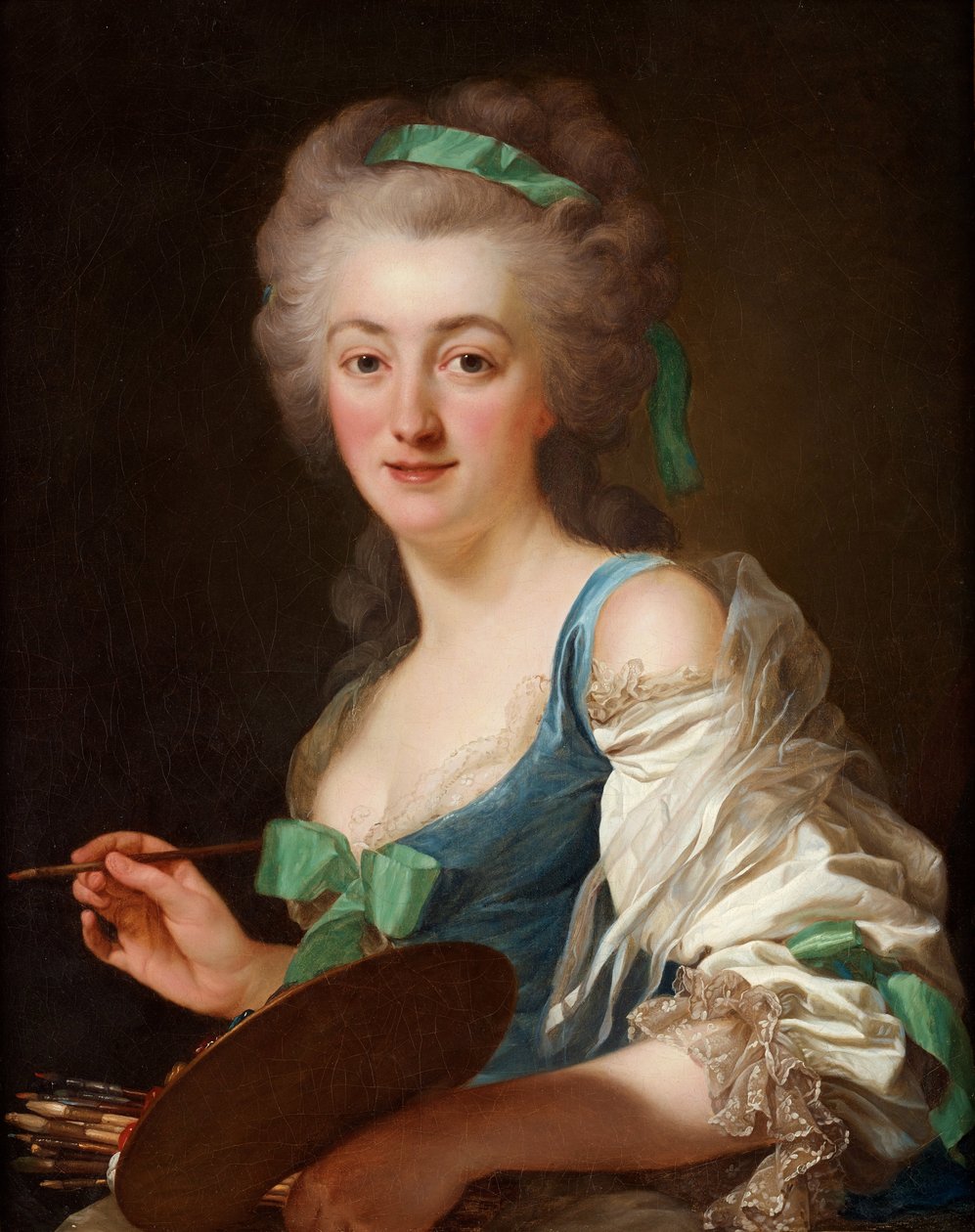 Portræt af Anne Vallayer-Coster 1744-1818, 1783. af Alexander Roslin