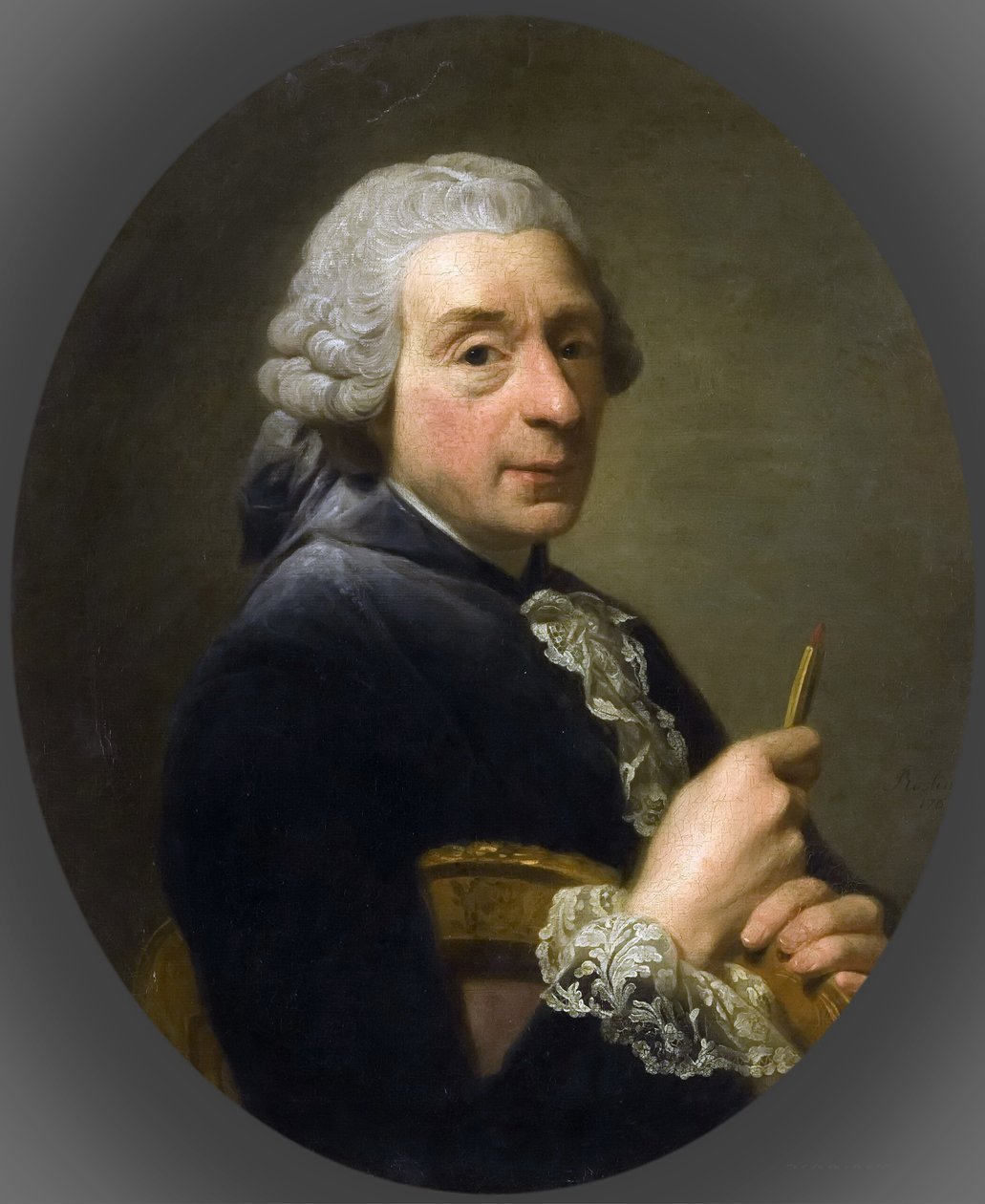 Portræt af Francois Boucher 1703-1770 af Alexander Roslin