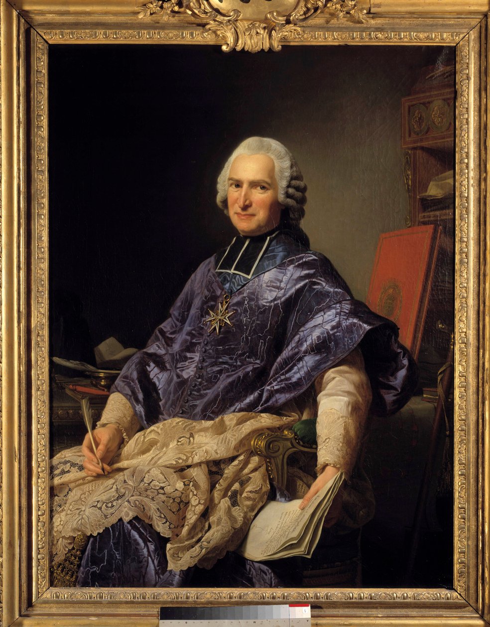 Portræt af Joseph Marie Terray (1715-1778) Abbe af Molesmes, Minister Maleri af Alexandre Roslin (1718-1793) 1774 Søn. 1,29x0,97 m. Versailles, musee du Chateau - Portræt af Joseph Marie Terray (1715-1778) abbed af Molesmes, minister. Maleri af Alexa af Alexander Roslin