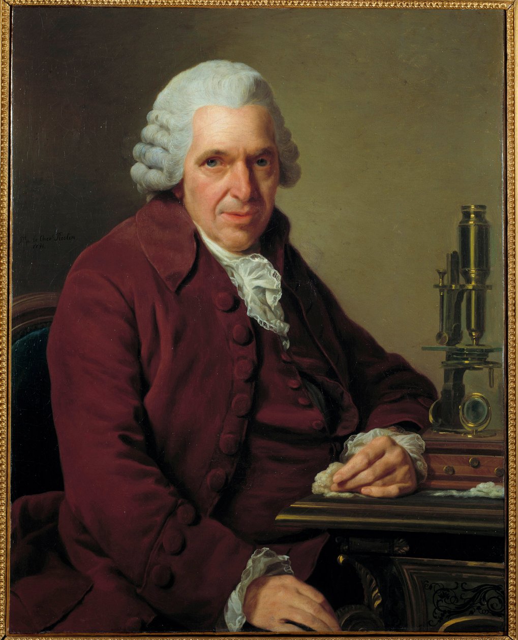 Portræt af Louis Jean Marie Daubenton, dit Daubenton (1716 - 1800), fransk naturforsker. Maleri af Roslin Alexandre (1718 - 1793) Orleans Musee Des Beaux Arts. - Portræt af Louis-Jean-Marie Daubenton, kaldet Daubenton af Alexander Roslin