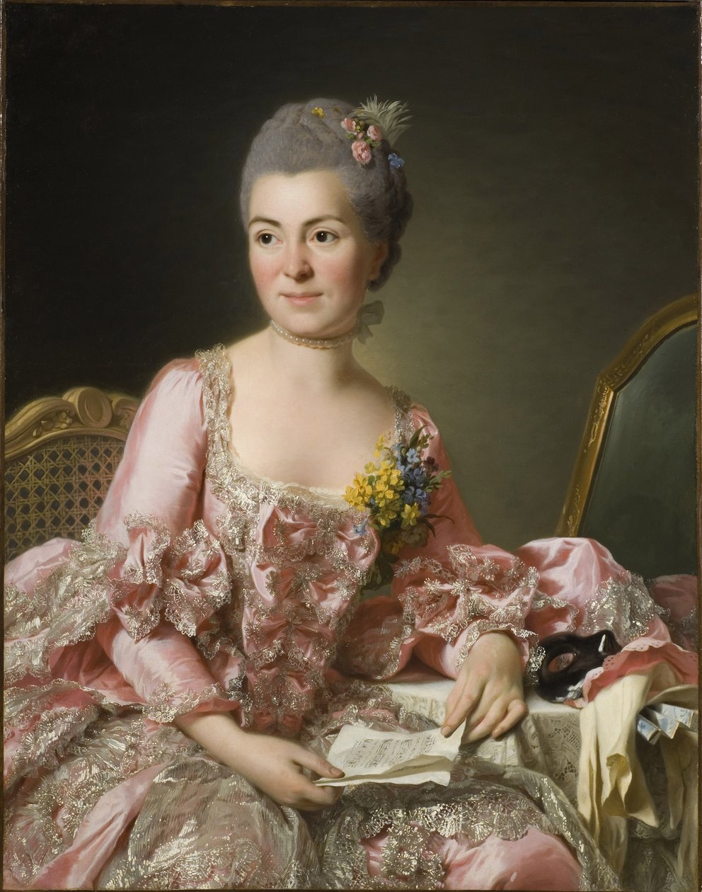 Portræt af Marie-Suzanne Giroust, Madame Roslin 1734-1772, 1770 af Alexander Roslin