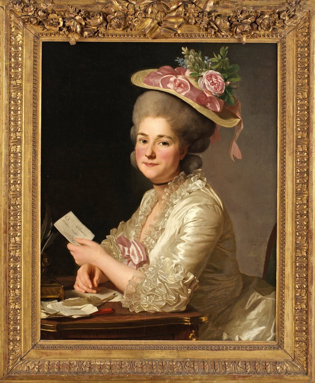 Portræt af Marie Emilie Cuivilliers af Alexander Roslin