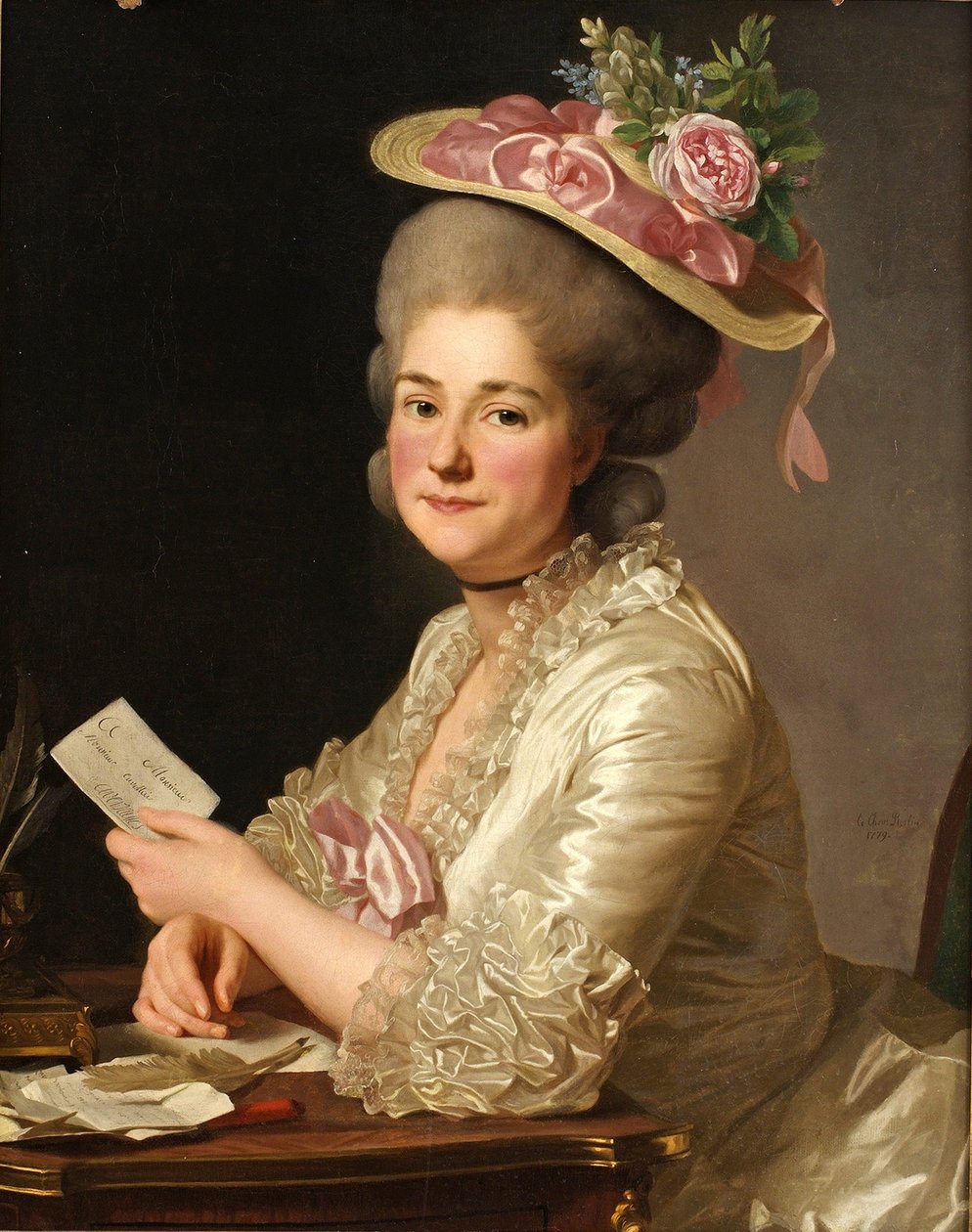 Portræt af Marie Emilie Cuivilliers, født Boucher, 1779 af Alexander Roslin