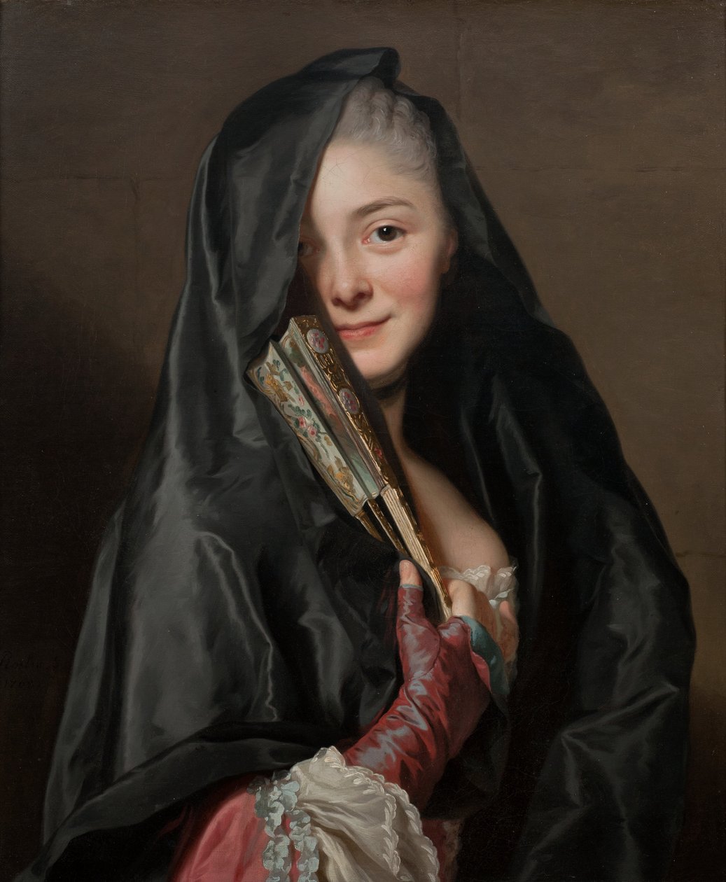 Damen med sløret. Kunstnerens hustru, Marie Suzanne Giroust af Alexander Roslin