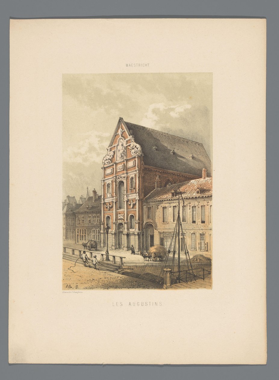 Augustinerkirken i Maastricht Les Augustins (titel på objekt) Monuments de Maastricht (serietitel) af Alexander Schaepkens