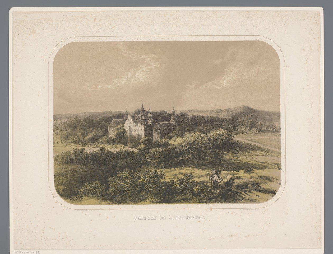 Schaesberg Slot Chateau de Schaesberg (titel på objekt) Rolduc et ses environs (serietitel) af Alexander Schaepkens