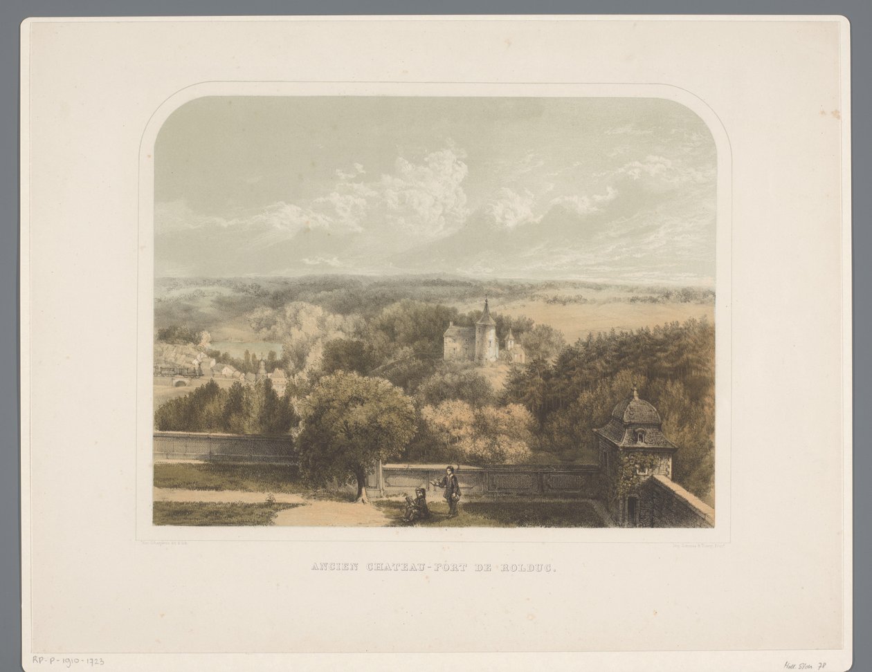 Slot nær Rolduc Abbey Ancien chateau-fort de Rolduc (titel på objekt) Rolduc et ses environs (serietitel) af Alexander Schaepkens