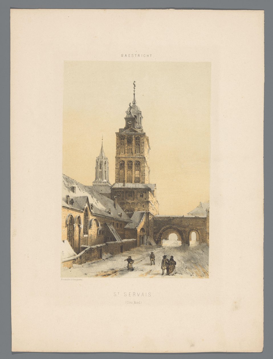 Basilikaen Saint Servatius i Maastricht St Servais (Côté Nord) (titel på objektet) Monuments de Maastricht (serietitel) af Alexander Schaepkens