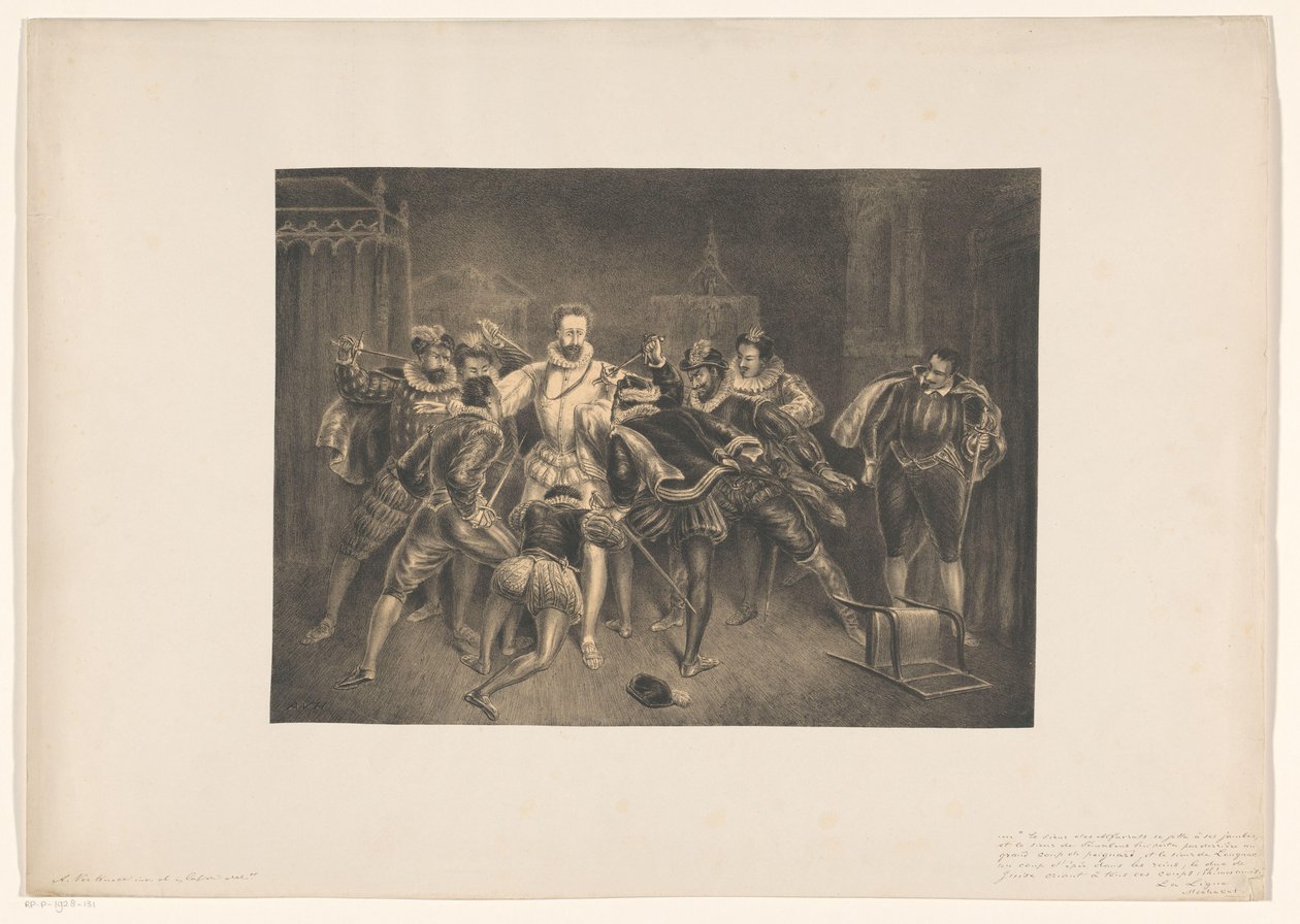 Mordet på Henrik af Guise Henrij de Guijses død af Alexander Ver Huell (signed by artist)
