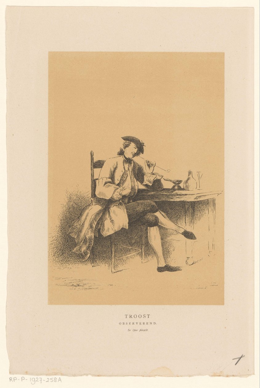 Selvportræt af Cornelis Troost Trøstende iagttagelse (titel på objekt) af Alexander Ver Huell