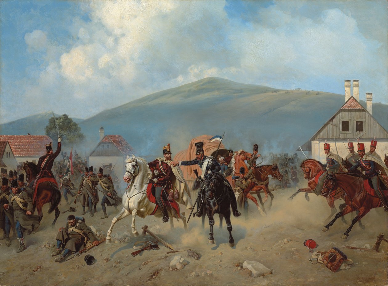 Træfning under den ungarske revolution 1848-1849, 1881 af Alexander Villevalde