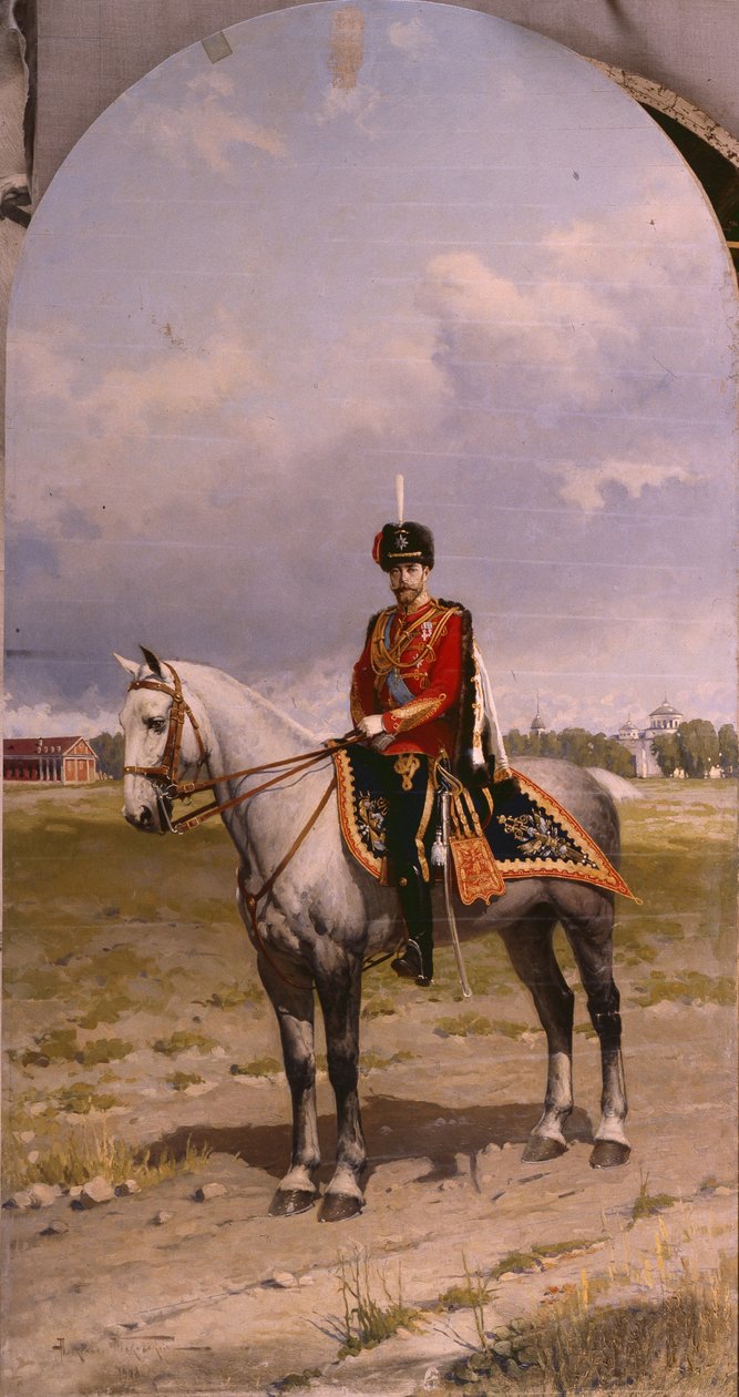 Portræt af kejser Nicholas II 1868-1918, 1908 af Alexander Vladimirovich Makovsky