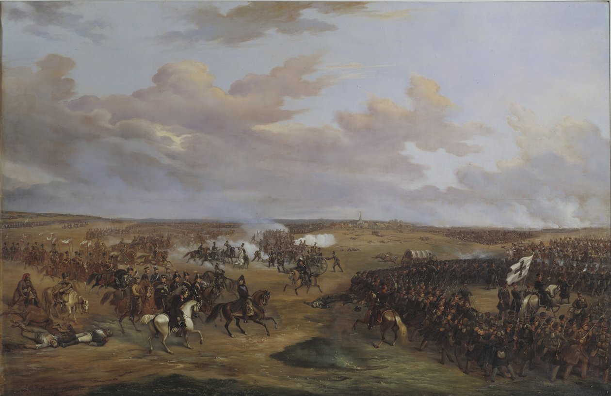 Slaget ved Dennewitz (Tyskland), 6. september 1813 - Slaget ved Dennewitz den 6. september 1813 af Wetterling, Alexander (1796-1858). Olie på lærred af Alexander Wetterling
