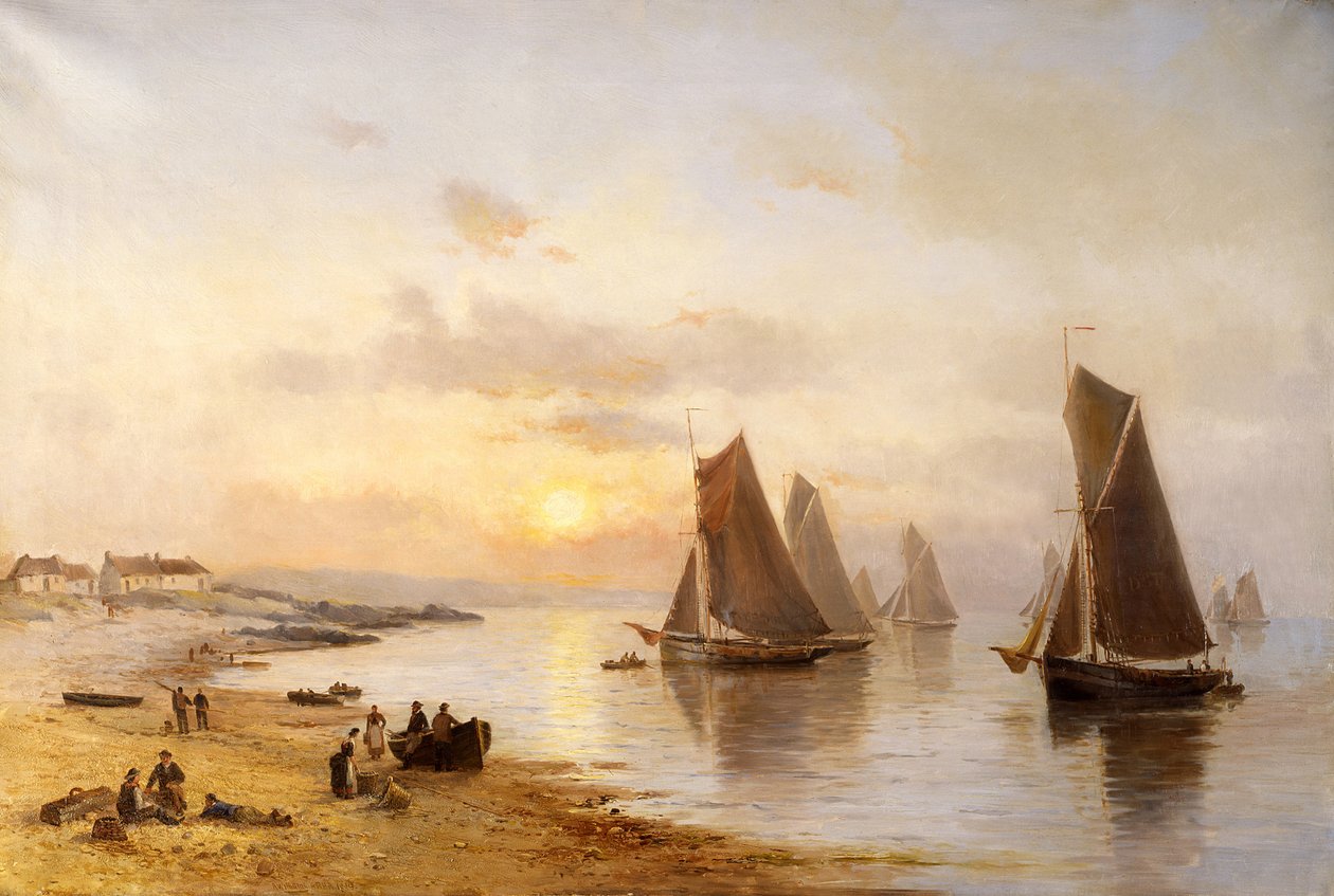 Når bådene kommer hjem, Skerries Beach, aften af Alexander Williams