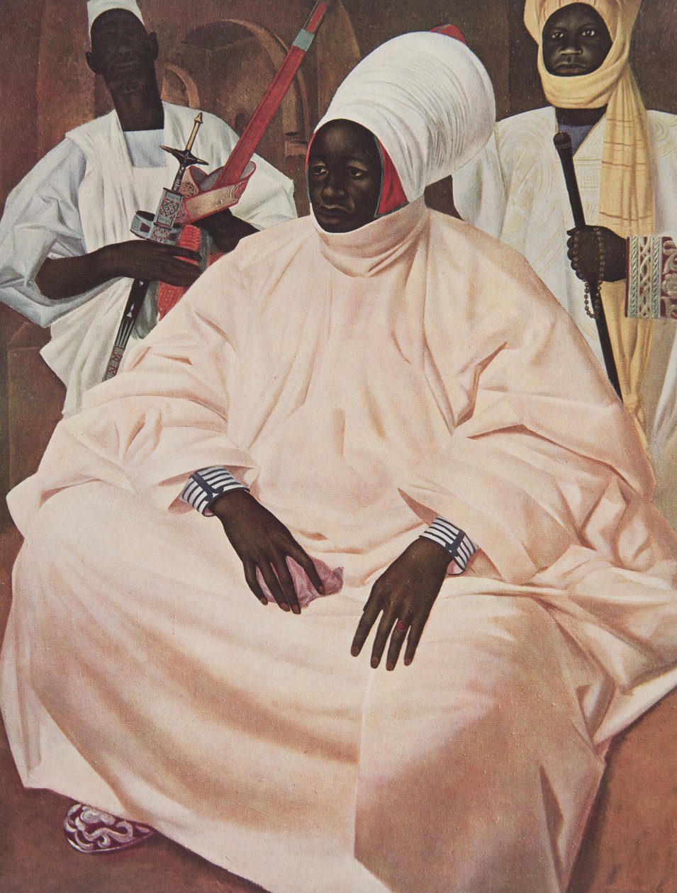 Barma Mata, Sultan af Zinder (studie til portrættet), fra Drawings and Paintings of Africa, henrettet under Citroen Centre Afrique-ekspeditionen, anden Haardt Audouin-Dubreuil-mission, pub. Paris af Alexander Yakovlev