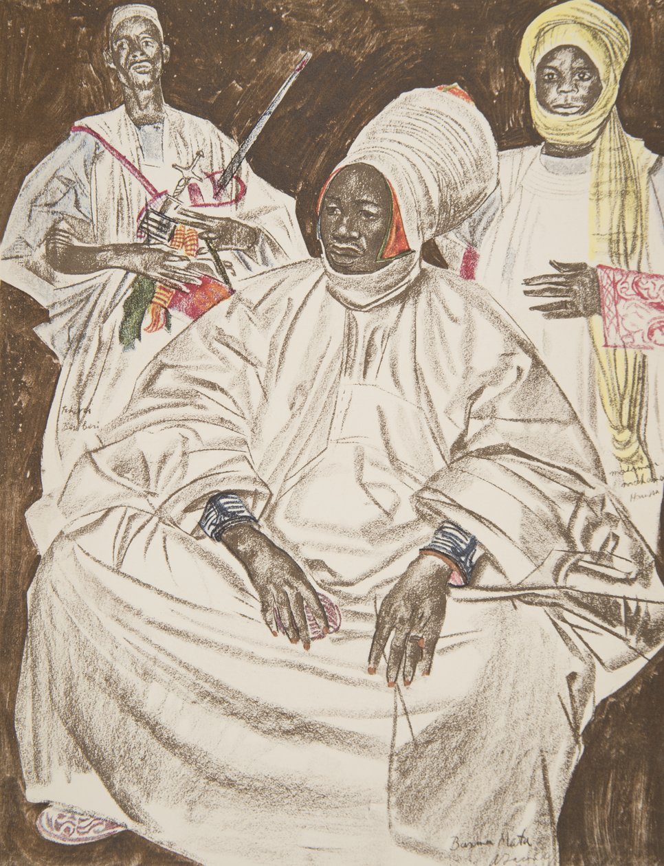 Barma Mata, Sultan af Zinder, fra Drawings and Paintings of Africa, henrettet under Citroen Centre Afrique-ekspeditionen, anden Haardt Audouin-Dubreuil-mission, pub. Paris, 1927 af Alexander Yakovlev