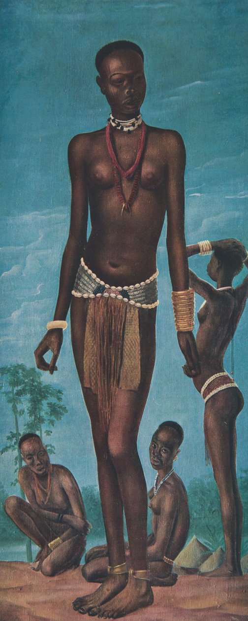 Daboa, ung pige Sara (Fort Archambault), fra Drawings and Paintings of Africa, henrettet under Citroen Centre Afrique-ekspeditionen, anden Haardt Audouin-Dubreuil-mission, pub. Paris, 1927 (kol af Alexander Yakovlev