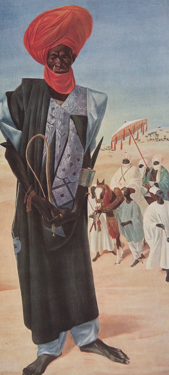 Magemma, leder af ryttere fra Sultan Sery ussa af Maradi, Nigers territorium, fra Tegninger og malerier af Afrika, henrettet under Citroen Center Afrique-ekspeditionen, anden Haardt Aud-mission af Alexander Yakovlev