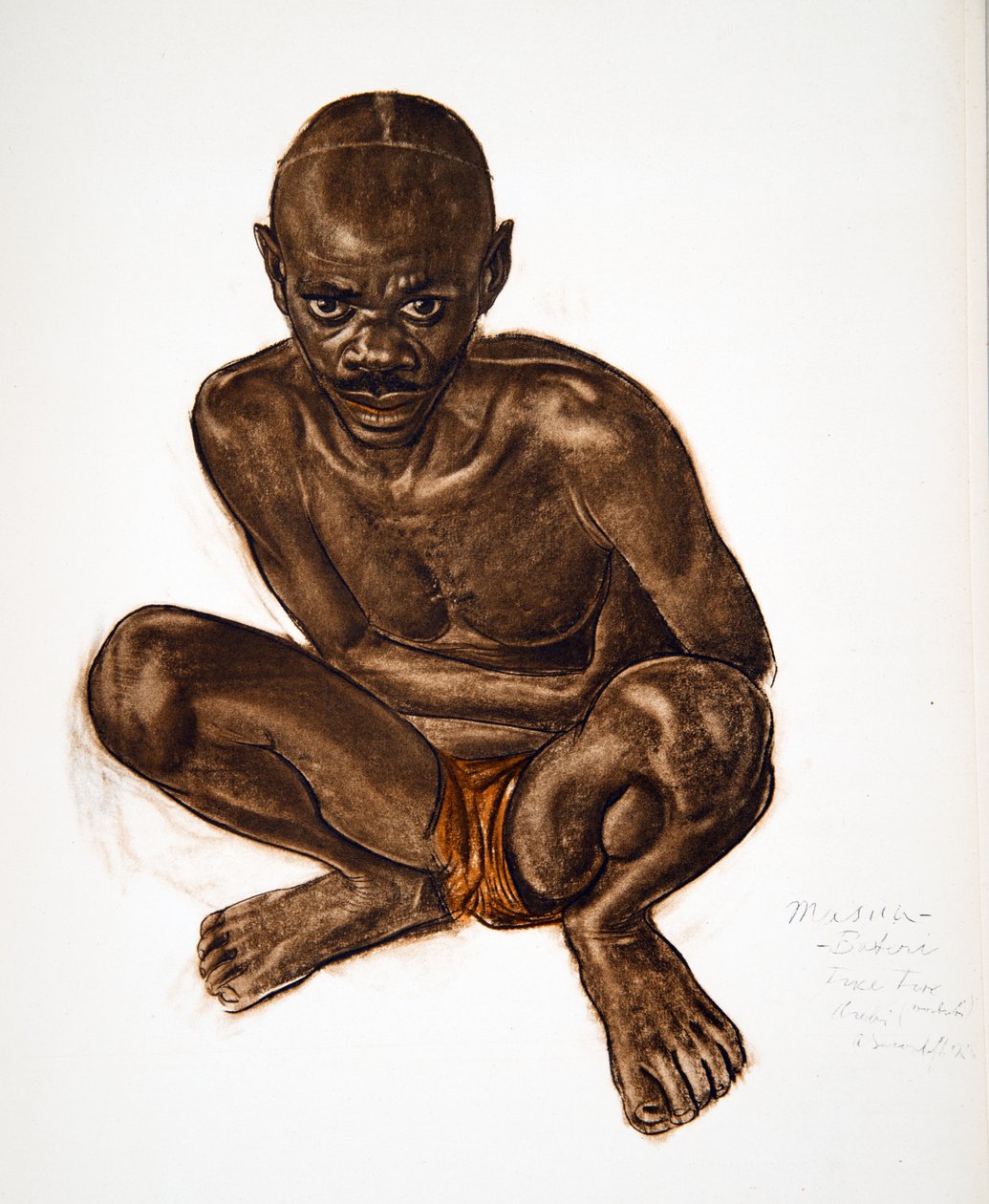 Masua, Tike-Tik (Arebi) Haut Ouelle, fra Drawings and Paintings of Africa, udført under Citroen Center Africa-ekspeditionen, anden Haardt Audouin-Dubreuil-mission, pub. Paris, 1927 (farvebelyst af Alexander Yakovlev