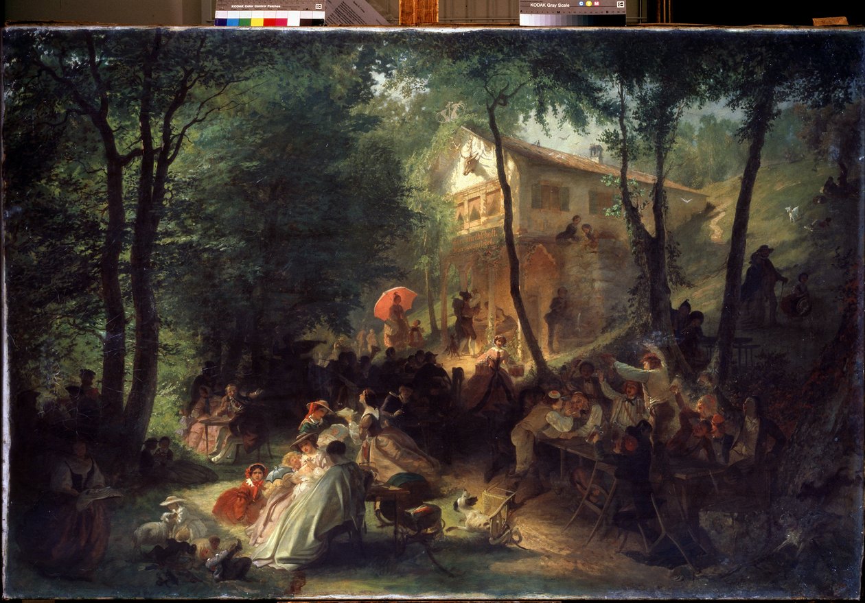 Country festival. Maleri af Alexander Yegorovich Baldeman (1826-1869). Olie på lærred af Alexander Yegorovich Beydeman
