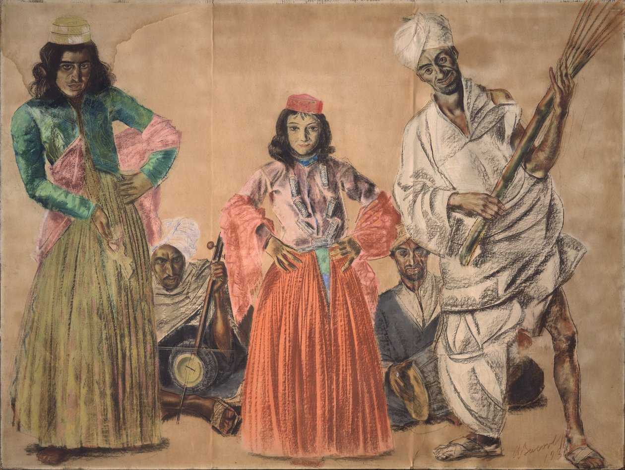 Musikanter i Srinagar, 1932 af Alexander Yevgenyevich Yakovlev
