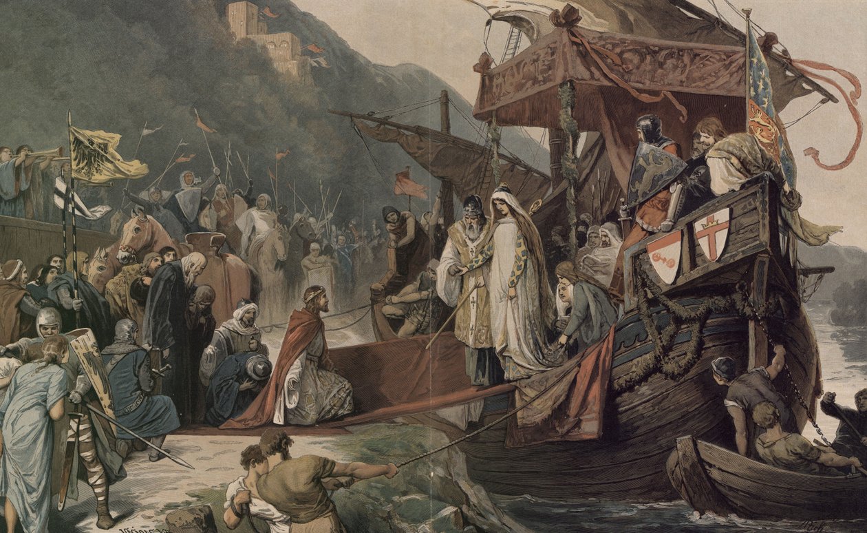 Kejser Frederik II modtager i Stolzenfels sin brud Isabella af Alexander Zick