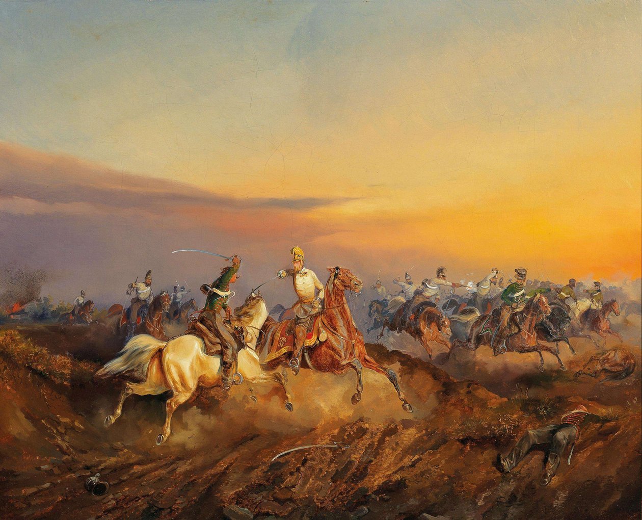 En scene fra den ungarske revolution 1848-1849, ca. 1850. af Alexander von Bensa