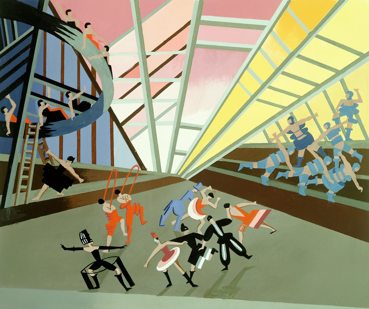 Light Project for a Ballet, pub. 1930 (gouache på pochoir) af Alexandra Alexandrowna Exter