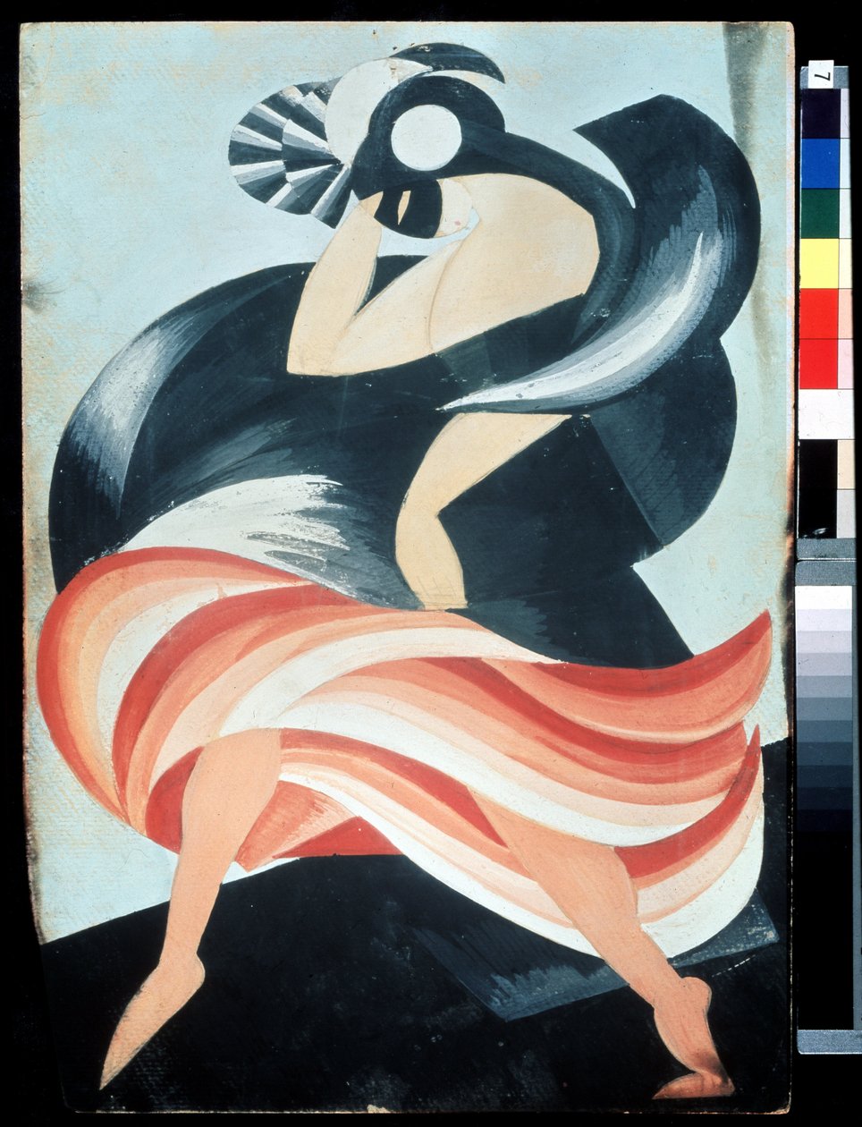 ""Kvindelig maske"" Kostume til en karakter fra skuespillet ""Romeo og Julie"" af William Shakespeare. Gouache af Alexandra Alexandrovna Exter (1882-1949) 1921 State Central A. Bakhrushin Theatre Museum, Moskva, Rusland af Alexandra Alexandrowna Exter