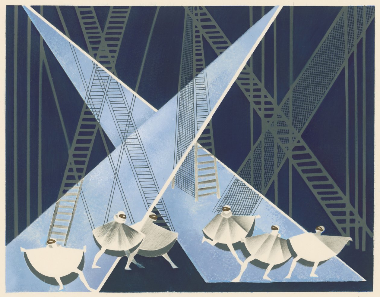 Scenisk design fra porteføljen Décors de Théâtre, 1930. af Alexandra Alexandrowna Exter