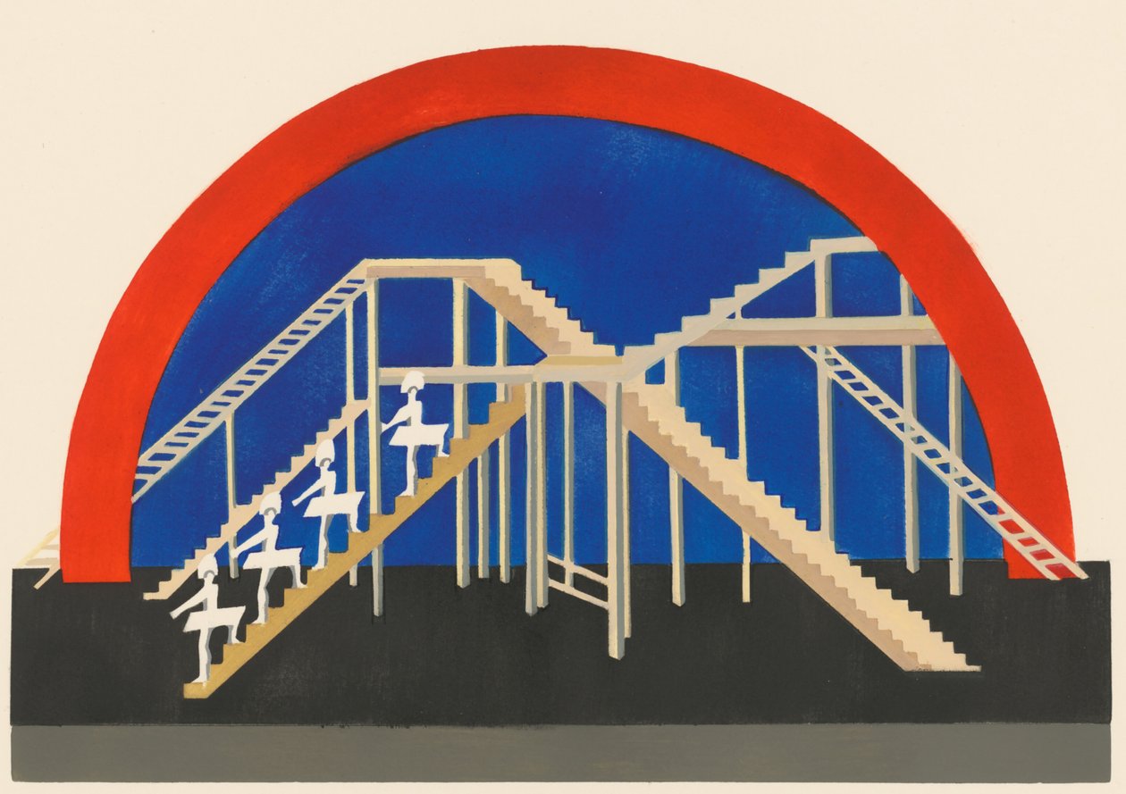 Naturskønt design fra porteføljen Décors de Théâtre, 1930. af Alexandra Alexandrowna Exter