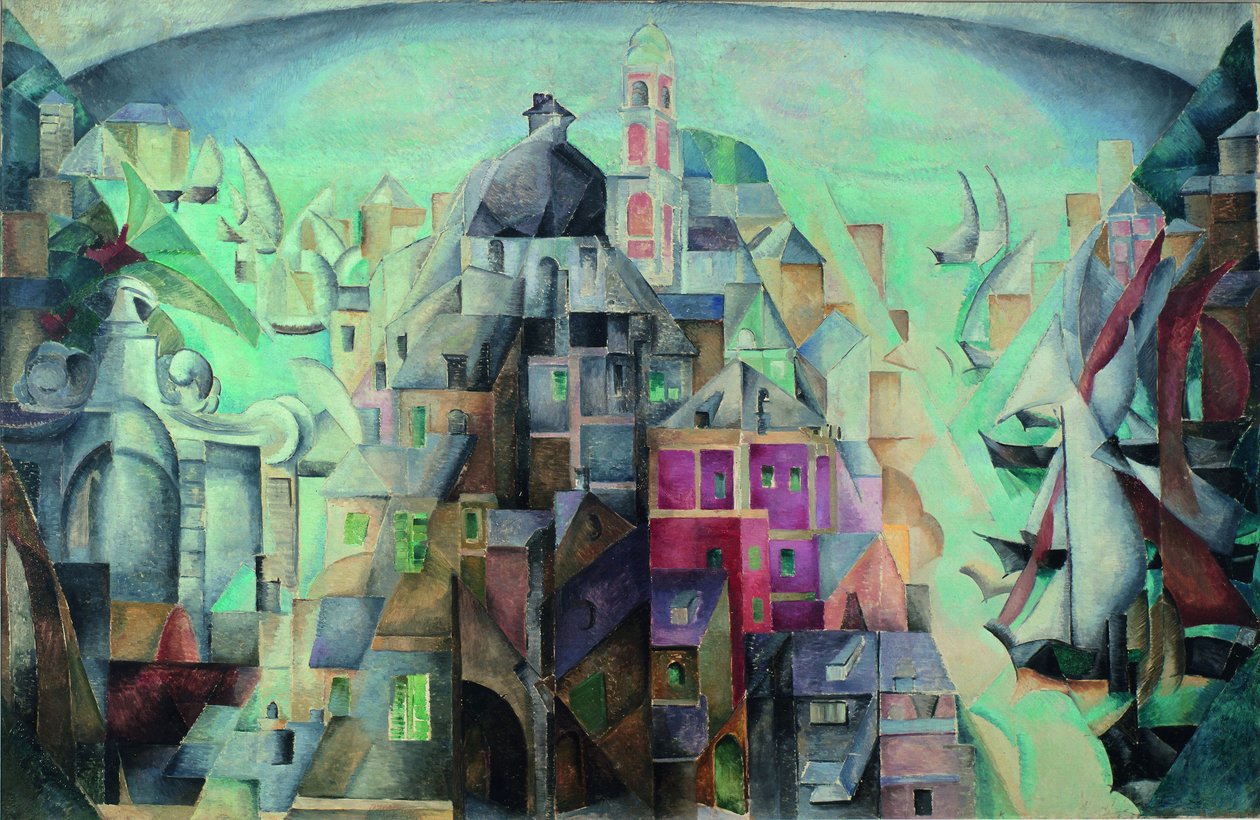 Syntetisk udsigt over byen Diepe, 1912-1913 af Alexandra Alexandrowna Exter