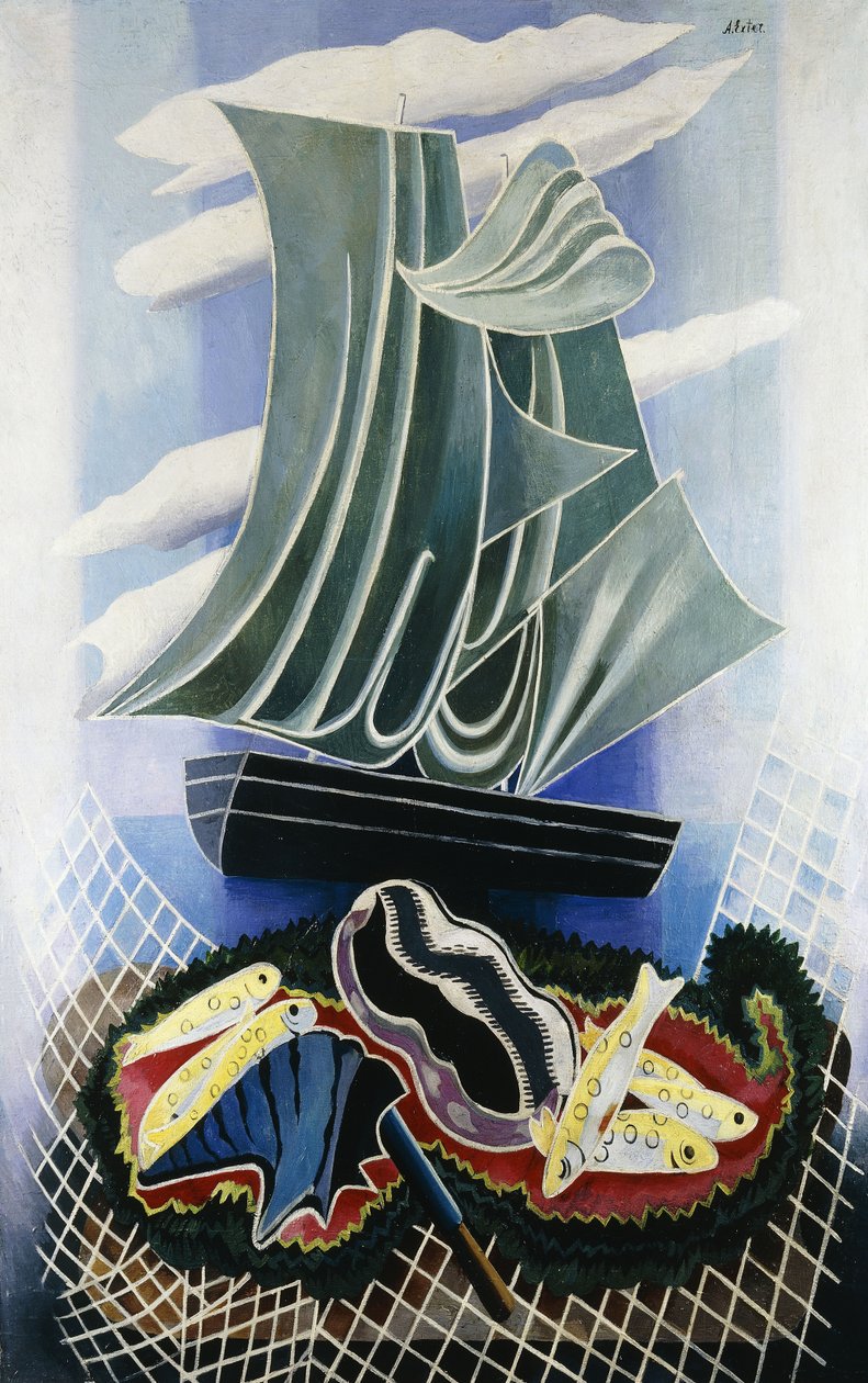 Båden; Le Bateau, ca. 1936 (olie på lærred) af Alexandra Alexandrowna Exter