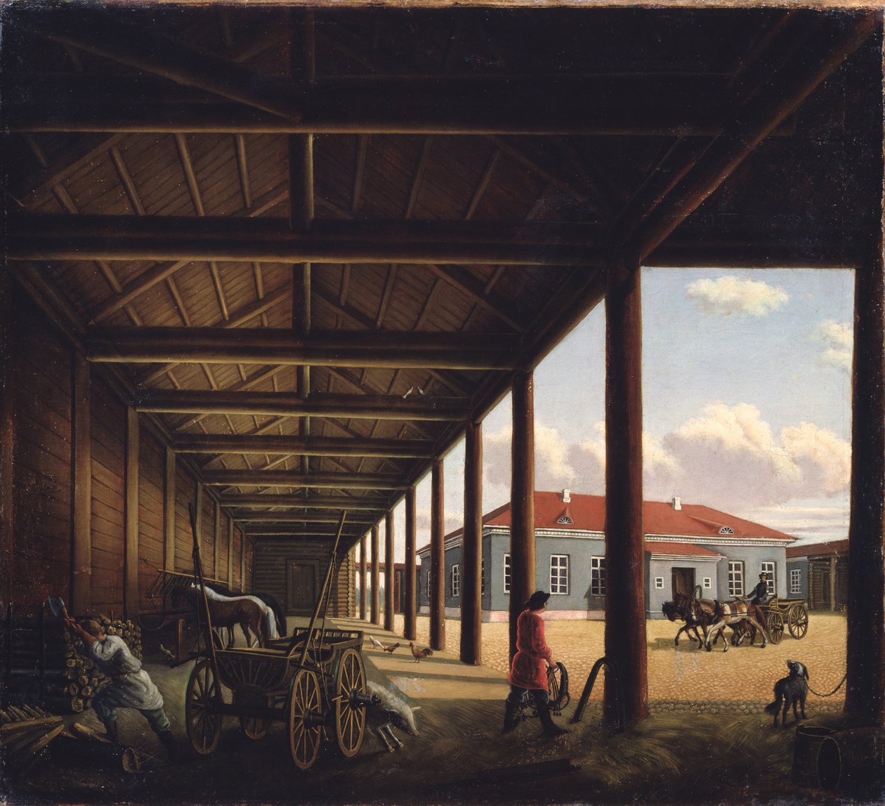 Stagecoach Station af Alexandra Alexeyevna Venetsianova