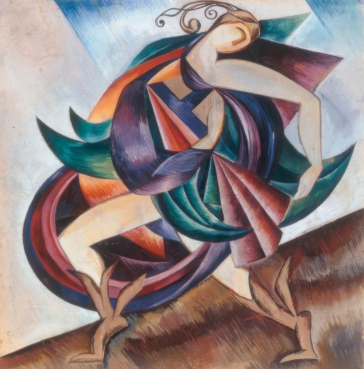 Figur af Moskva-forestillingen, Kamerny Theatre, 17. maj 1921 af Alexandra Alexandrowna Exter
