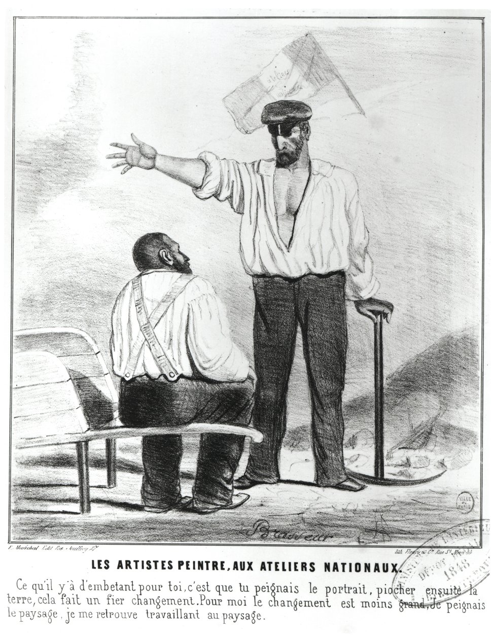 Malere ved de nationale værksteder under den franske anden republik, 1848 af Alexandre Brasseur