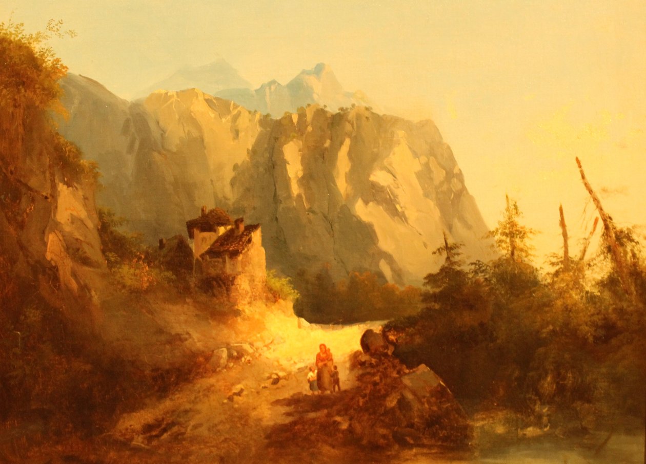 Alpine Mountain Scene af Alexandre Calame