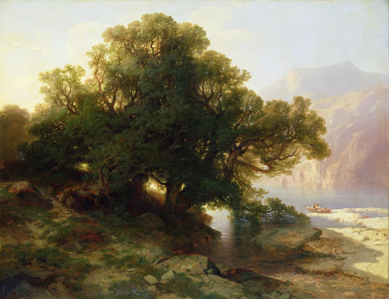 Udsigt over søen Thuner, 1854 af Alexandre Calame