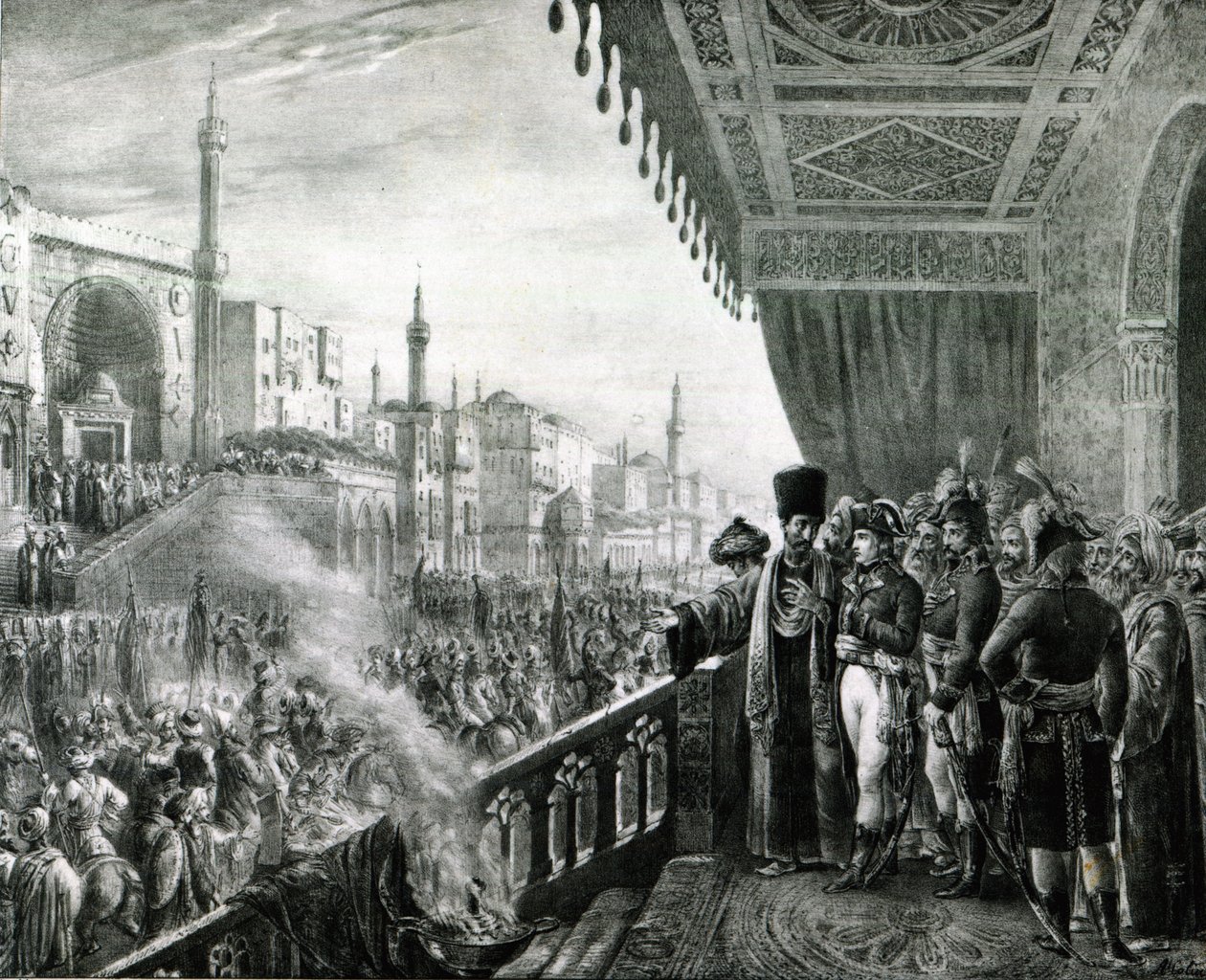 Napoleon Bonaparte (1769-1821) fejrer profeten Muhammeds fødselsdag i Kairo under hans egyptiske kampagne, 1799 af Alexandre Marie Colin