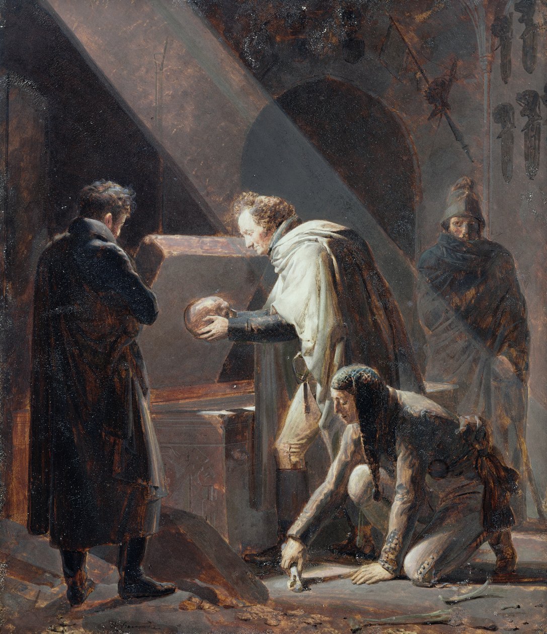 Dominique Vivant Denon (1747-1825) Genopsætning af Le Cids knogler i hans grav af Alexandre Evariste Fragonard
