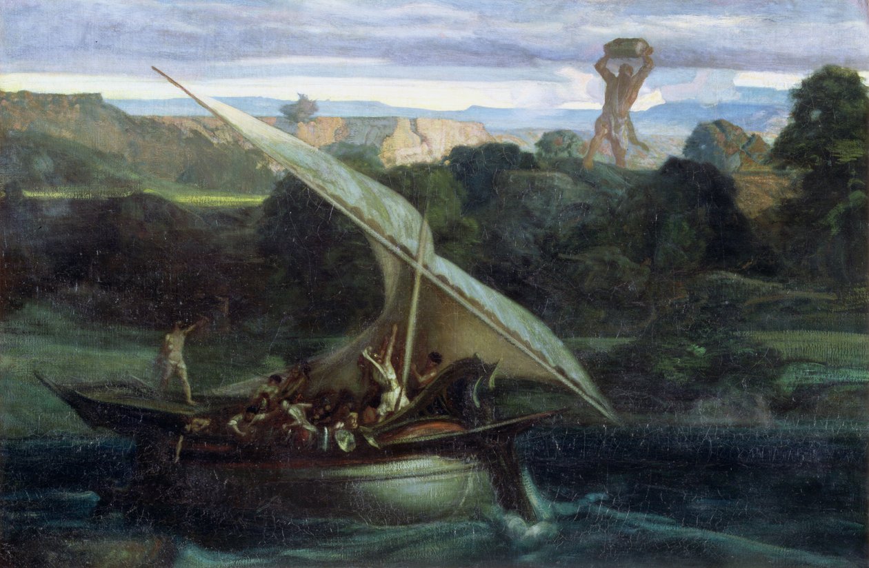 Polyphemus angriber sømænd i deres båd, 1855 af Alexandre Gabriel Decamps