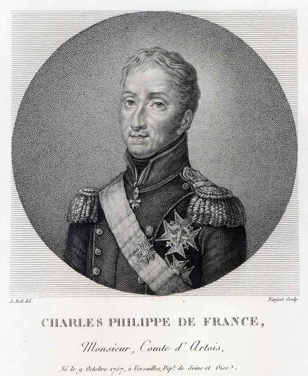 Portræt af Karl af Frankrig (1757-1836), greve af Artois, fremtidig Karl X-konge af Frankrig og Navarra af Alexandre Jean Noel