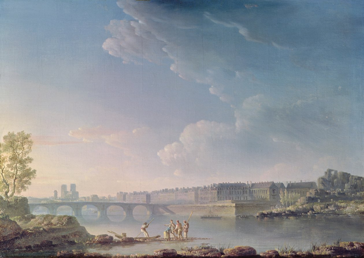 Ile Saint-Louis og Pont de la Tournelle, ca. 1780 af Alexandre Jean Noel