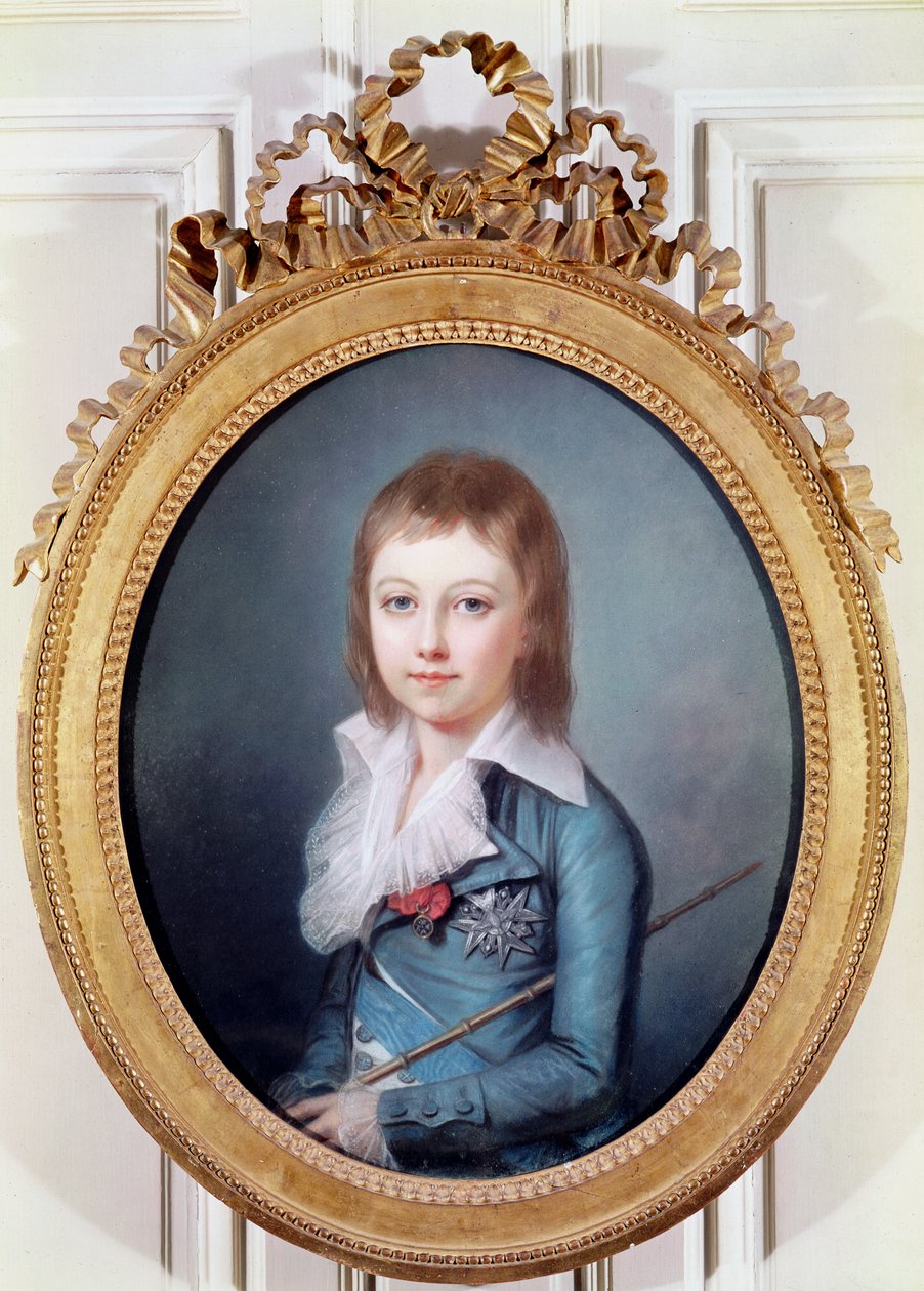 Medaljon Portræt af Louis-Charles (1785-95) Kong Ludvig XVII af Frankrig af Alexandre Kucharski